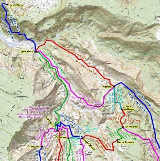 carte sentier Mafate